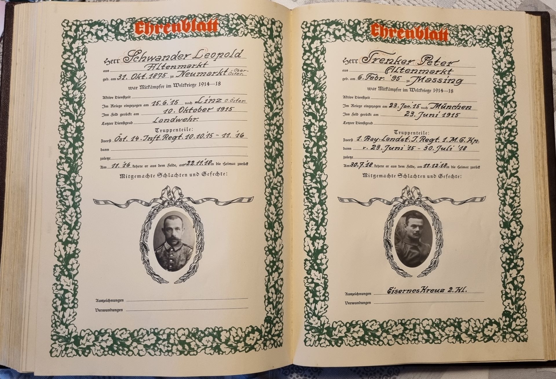 EK1 012 Ehrenblatt Schwander LeopoldTrenker Peter 1920px
