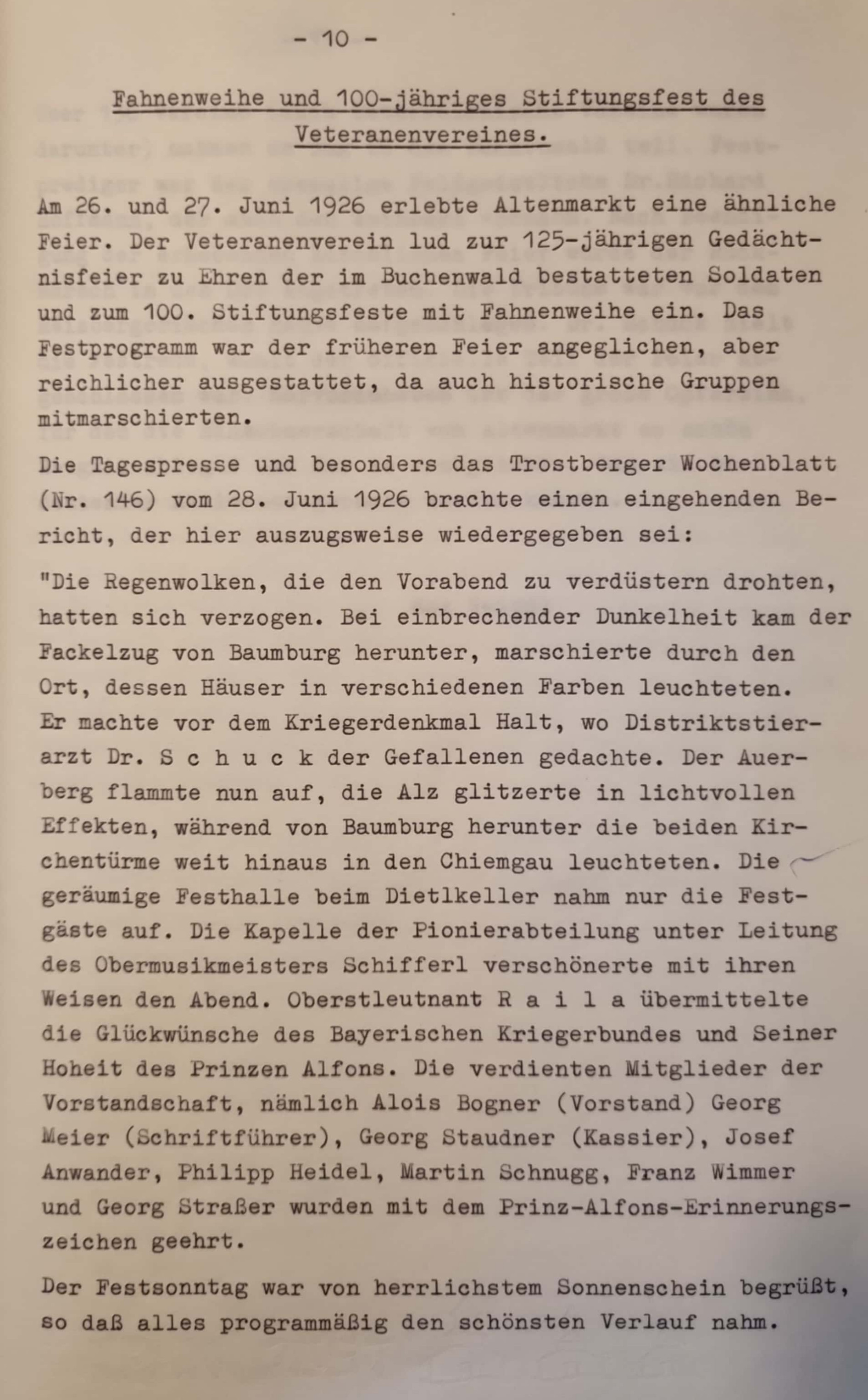 Ortschronik zum 100 jaehrigen Jubilaeum 1926 Teil IV Ortsgeschichte 10